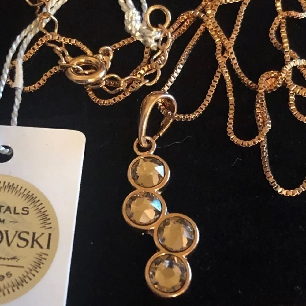Swarovski authentic Crystals Rosa Gold plated